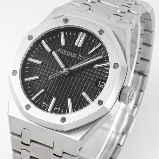 Audemars Piguet-Royal Oak 41mm 15510 SS/SS Black/Stk APSF A4302 Super Clone