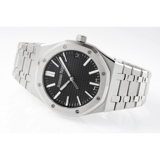 Audemars Piguet-Royal Oak 41mm 15510 SS/SS Black/Stk APSF A4302 Super Clone