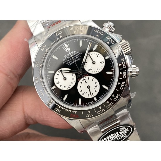 Rolex-Daytona 126529 40mm Le Mans SS/SS Black Dial QF V9 DD4132 Max(Gain Weight) (24Hour Subdial)