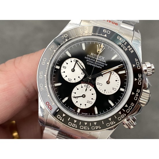 Rolex-Daytona 126529 40mm Le Mans SS/SS Black Dial QF V9 DD4132 Max(Gain Weight) (24Hour Subdial)