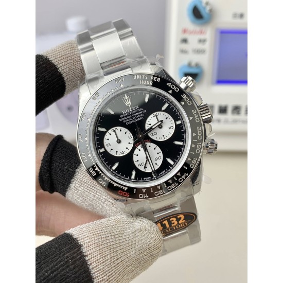 Rolex-Daytona 126529 40mm Le Mans SS/SS Black Dial QF V9 DD4132 Max(Gain Weight) (24Hour Subdial)