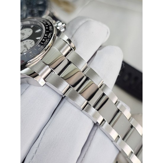 Rolex-Daytona 126529 40mm Le Mans Platinum Wrapped On SS/SS Black Dial QF V9 DD4132 Max(Gain Weight) (24Hour Subdial)