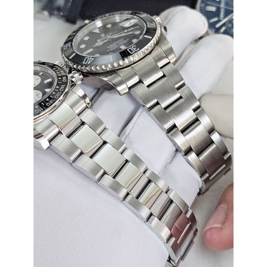 Rolex-Daytona 126529 40mm Le Mans Platinum Wrapped On SS/SS Black Dial QF V9 DD4132 Max(Gain Weight) (24Hour Subdial)