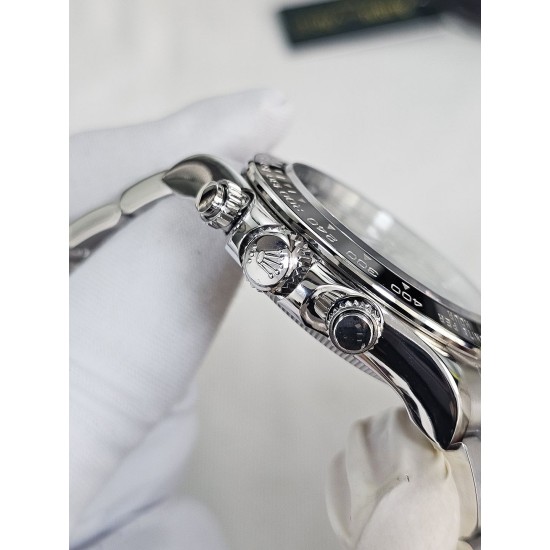 Rolex-Daytona 126529 40mm Le Mans Platinum Wrapped On SS/SS Black Dial QF V9 DD4132 Max(Gain Weight) (24Hour Subdial)