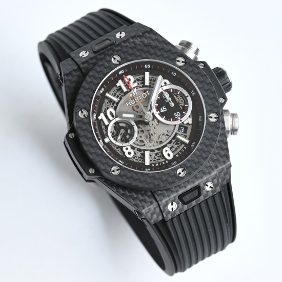 Hublot-Big Bang Unico 45mm CF/CF/RU Black HBF V2 Asia 7750 Mod Super Clone