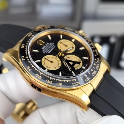 Rolex-Daytona 126518 40mm YG/RU Gold/Black VSF V2 DD4131(18K Yellow Gold Wrapped) Supper Clone