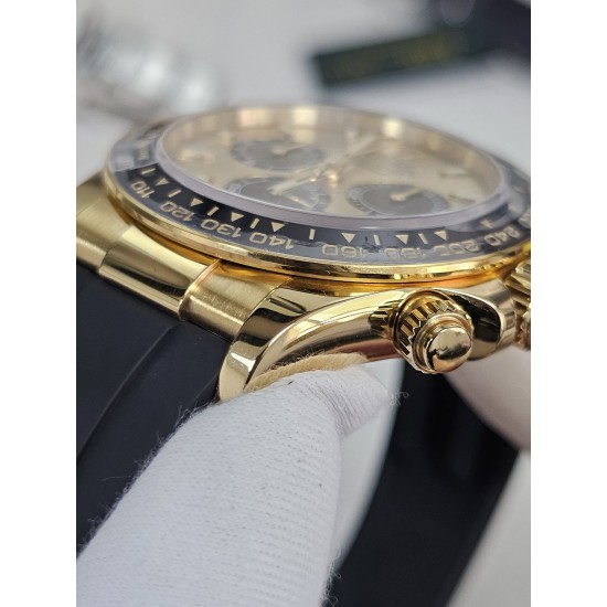 Rolex-Daytona 126518 40mm YG/RU Gold/Black VSF V2 DD4131(18K Yellow Gold Wrapped) Supper Clone