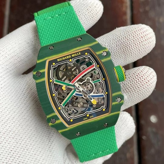 Richard Mille-RM67-02 Wayde van Niekerk 39mm DIW Green NTPT /NY Skeleton Dial on Green Strap VAF CRMA7