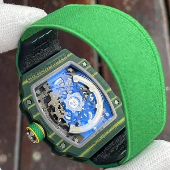 Richard Mille-RM67-02 Wayde van Niekerk 39mm DIW Green NTPT /NY Skeleton Dial on Green Strap VAF CRMA7