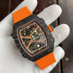 Richard Mille-RM67-02 Lando Norris 39mm Customed Black Skeleton Dial on Orange Strap VAF CRMA7