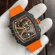Richard Mille-RM67-02 Lando Norris 39mm Customed Black Skeleton Dial on Orange Strap VAF CRMA7