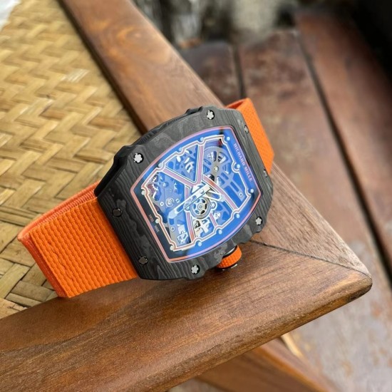 Richard Mille-RM67-02 Lando Norris 39mm Customed Black Skeleton Dial on Orange Strap VAF CRMA7