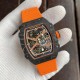 Richard Mille-RM67-02 Lando Norris 39mm Customed Black Skeleton Dial on Orange Strap VAF CRMA7