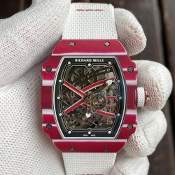 Richard Mille-RM67-02 Mutaz Essa Red Skeleton Dial on White Strap VAF CRMA7