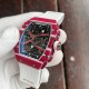 Richard Mille-RM67-02 Mutaz Essa Red Skeleton Dial on White Strap VAF CRMA7
