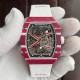 Richard Mille-RM67-02 Mutaz Essa Red Skeleton Dial on White Strap VAF CRMA7