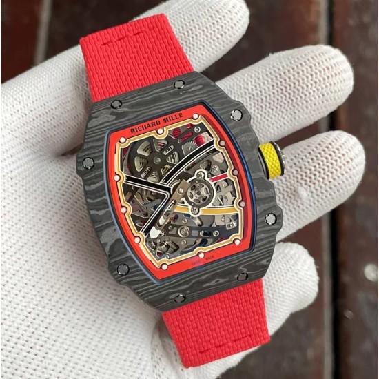 Richard Mille-RM67-02 Germany Red Customed Black Skeleton Dial on Red Strap VAF CRMA7