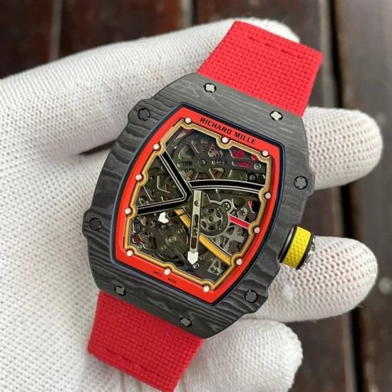 Richard Mille-RM67-02 Germany Red Customed Black Skeleton Dial on Red Strap VAF CRMA7