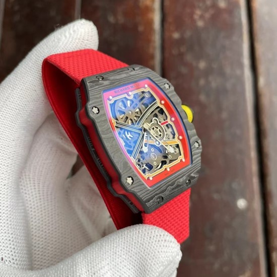 Richard Mille-RM67-02 Germany Red Customed Black Skeleton Dial on Red Strap VAF CRMA7