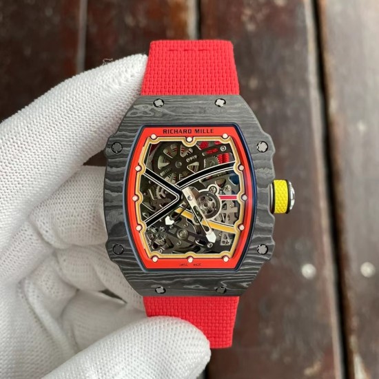 Richard Mille-RM67-02 Germany Red Customed Black Skeleton Dial on Red Strap VAF CRMA7