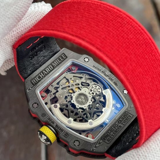Richard Mille-RM67-02 Germany Red Customed Black Skeleton Dial on Red Strap VAF CRMA7