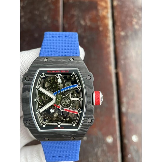Richard Mille-RM67-02 France Black Customed Black Skeleton Dial on Blue Strap VAF CRMA7