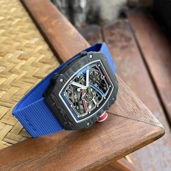Richard Mille-RM67-02 France Black Customed Black Skeleton Dial on Blue Strap VAF CRMA7