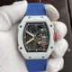 Richard Mille-RM67-02 France White Customed Black Skeleton Dial on Blue Strap VAF CRMA7