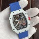 Richard Mille-RM67-02 France White Customed Black Skeleton Dial on Blue Strap VAF CRMA7