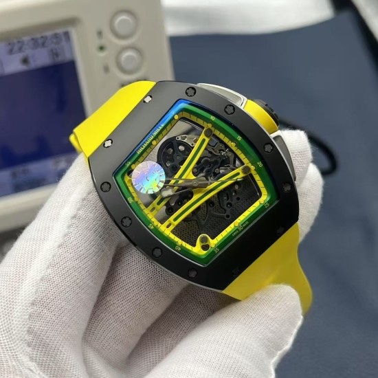 Richard Mille RM061 42mm Carbon Fiber/Rubber Strap Skeleton Dial ZF RMUL2 Super Clone