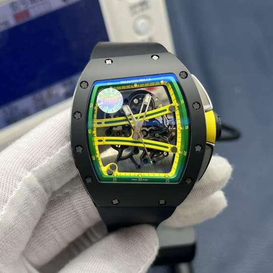 Richard Mille RM061 42mm Carbon Fiber/Rubber Strap Skeleton Dial ZF RMUL2 Super Clone