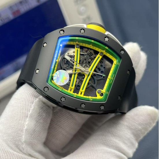 Richard Mille RM061 42mm Carbon Fiber/Rubber Strap Skeleton Dial ZF RMUL2 Super Clone