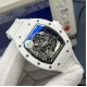 Richard Mille-RM055 43mm White Cer/RU Skeleton Dial ZF RMUL2 Super Clone(New Rubber Strap)