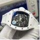 Richard Mille-RM055 43mm White Cer/RU Skeleton Dial ZF RMUL2 Super Clone(New Rubber Strap)
