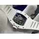 Richard Mille-RM055 43mm White Cer/RU Skeleton Dial ZF RMUL2 Super Clone(New Rubber Strap)