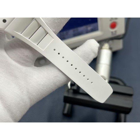 Richard Mille-RM055 43mm White Cer/RU Skeleton Dial ZF RMUL2 Super Clone(New Rubber Strap)