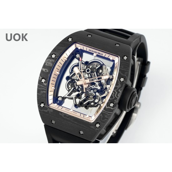 Richard Mille-RM055 43mm Gold NTPT/RU Skeleton Dial UOKF RMUL2 Super Clone