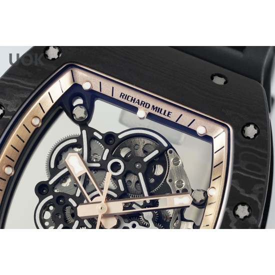 Richard Mille-RM055 43mm Gold NTPT/RU Skeleton Dial UOKF RMUL2 Super Clone