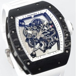Richard Mille 43mm RM055 White NTPT/RU Skeleton Dial UOKF RMUL2 Super Clone