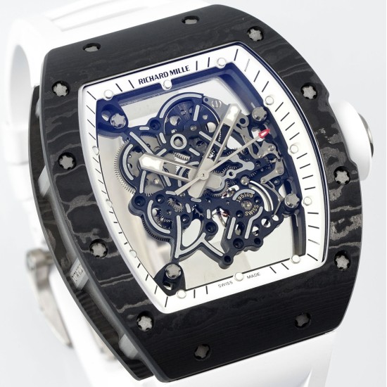 Richard Mille 43mm RM055 White NTPT/RU Skeleton Dial UOKF RMUL2 Super Clone