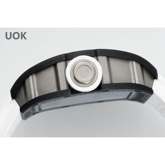 Richard Mille 43mm RM055 White NTPT/RU Skeleton Dial UOKF RMUL2 Super Clone