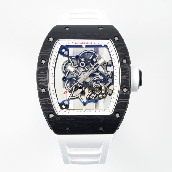Richard Mille 43mm RM055 White NTPT/RU Skeleton Dial UOKF RMUL2 Super Clone
