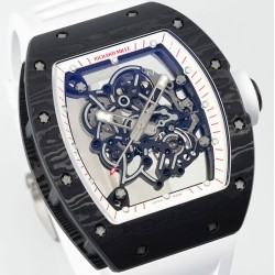 Richard Mille 43mm RM055 White NTPT/RU Skeleton Dial UOKF RMUL2 Super Clone