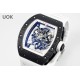 Richard Mille 43mm RM055 White NTPT/RU Skeleton Dial UOKF RMUL2 Super Clone
