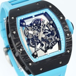 Richard Mille 43mm RM055 Yas Marina Circuit Blue NTPT/RU Skeleton Dial UOKF RMUL2 Super Clone