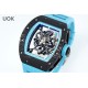 Richard Mille 43mm RM055 Yas Marina Circuit Blue NTPT/RU Skeleton Dial UOKF RMUL2 Super Clone