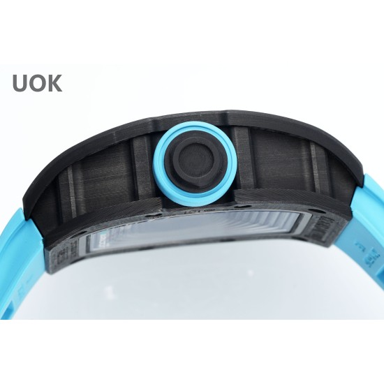 Richard Mille 43mm RM055 Yas Marina Circuit Blue NTPT/RU Skeleton Dial UOKF RMUL2 Super Clone