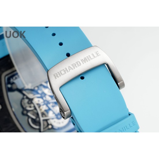 Richard Mille 43mm RM055 Yas Marina Circuit Blue NTPT/RU Skeleton Dial UOKF RMUL2 Super Clone