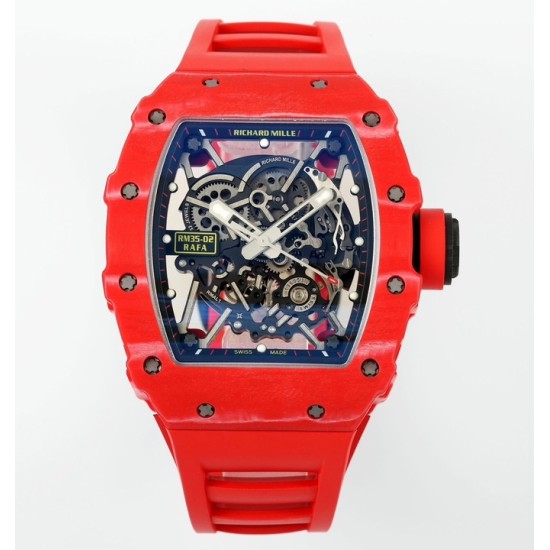 Richard Mille RM35-02 43mm Skeleton Dial With Red Rubber Strap ZF Clone RMUL2