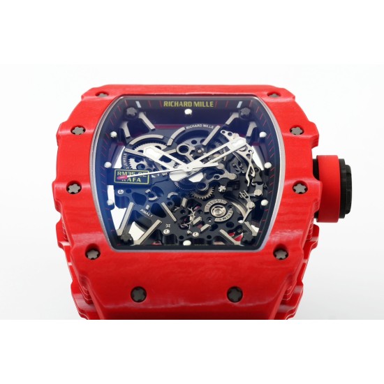 Richard Mille RM35-02 43mm Skeleton Dial With Red Rubber Strap ZF Clone RMUL2